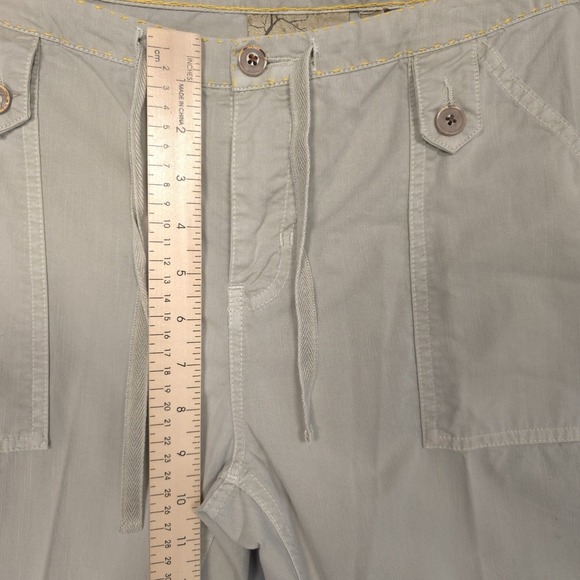 GRAMICCI Women's Pants Size 6 Straight Flare Drawstring Hiking Gray Green - Picture 3 of 12